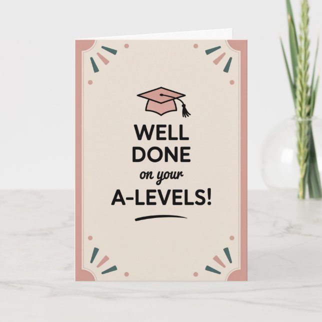 A-Level success Congratulations Cards Graduation  (Front)
