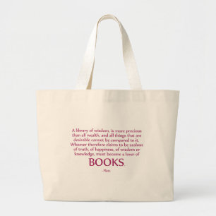 A Library Of Wisdom Is More Precious Large Tote Bag