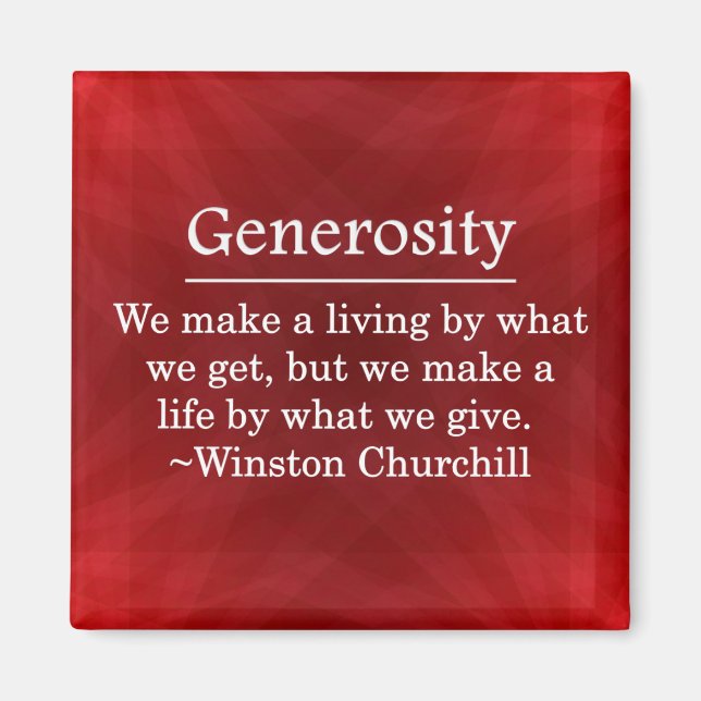 A Life of Generosity Magnet (Front)