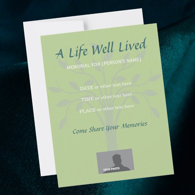 A Life Well Lived Memorial Sage Invitation (Creator Uploaded)