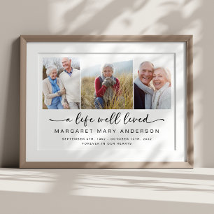 A Life Well Lived Photo Memorial Print