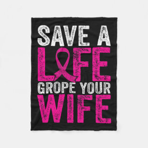 A Life Wife Fun Breast Cancer Awareness Fleece Blanket