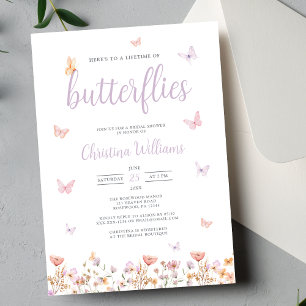 A Lifetime Of Butterflies Bridal Shower Invitation