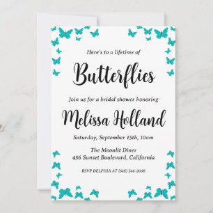 a lifetime of butterflies bridal shower invitation