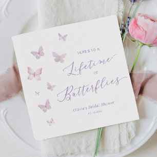 A Lifetime of Butterflies Bridal Shower  Napkin