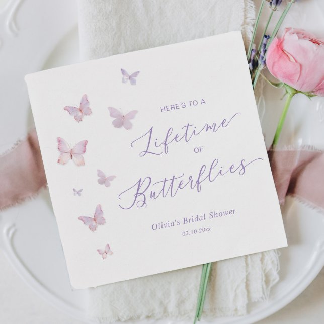 A Lifetime of Butterflies Bridal Shower  Napkin (Creator Uploaded)