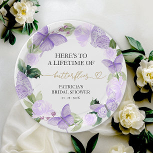 A Lifetime of Butterflies Bridal Shower  Paper Plate