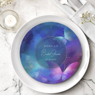 A Lifetime of Butterflies Bridal Shower Paper Plate
