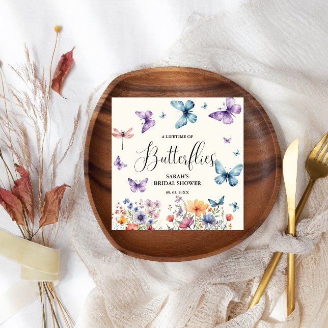 A lifetime of butterflies Bridal Shower Table Napkin (Creator Uploaded)