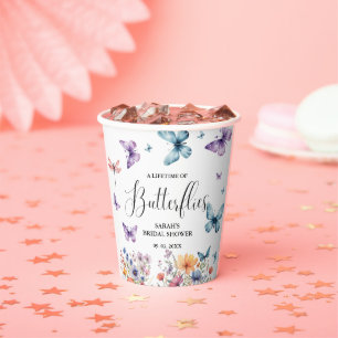 A lifetime of butterflies Bridal Shower Table Paper Cups