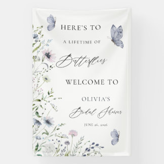 A Lifetime of Butterflies Bridal Shower Welcome  Banner