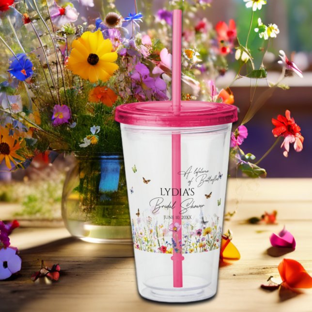 A Lifetime of Butterflies Wildflower Bridal Shower Acrylic Tumbler (Creator Uploaded)