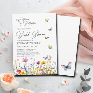 A Lifetime of Butterflies Wildflower Bridal Shower Invitation