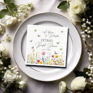 A Lifetime of Butterflies Wildflower Bridal Shower Napkin