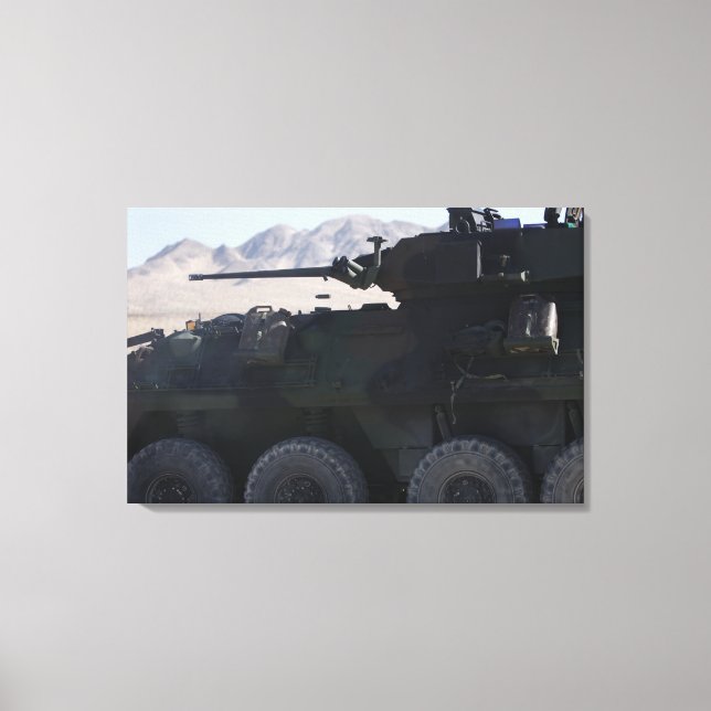 A light armoured vehicle fires canvas print (Front)