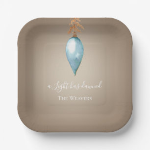 A Light Has Dawned Custom Watercolor Christmas Paper Plate