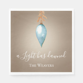 A Light Has Dawned | Original Watercolor Christmas Napkin