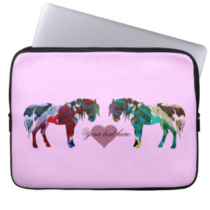 A Light Pink Ponies Laptop Sleeve
