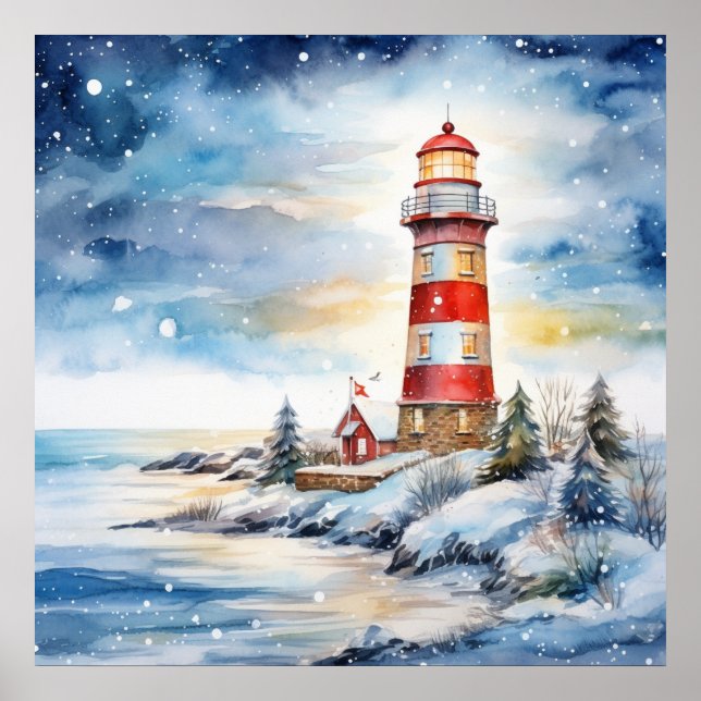 A Lighthouse in Winter Poster (Front)