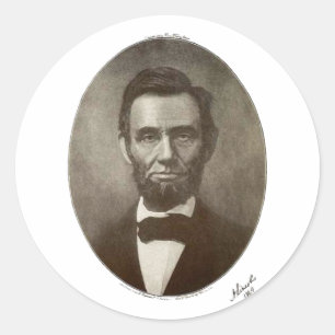 a lincoln 1864 signature oval portrait 2000 sv classic round sticker