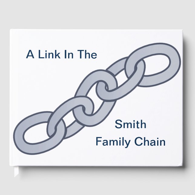 A Link In The Custom Family Chain Reunion Guest Book (Front)