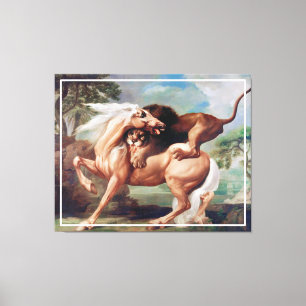 A Lion Attacking a Horse (1762) painting Canvas Print
