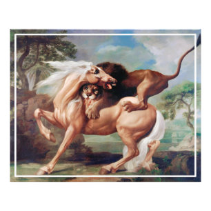 A Lion Attacking a Horse (1762) painting Photo Print