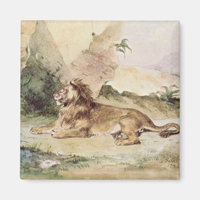 A Lion in the Desert, 1834 Magnet (Front)