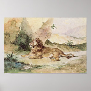 A Lion in the Desert, 1834 Poster