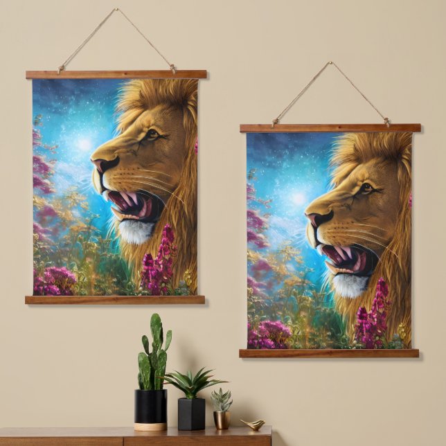 A Lion's Stance Hanging Tapestry (Asymmetrical)