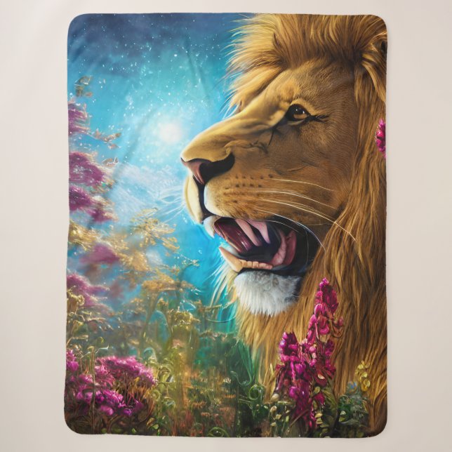 A Lion's Stance Sherpa Blanket (Front)