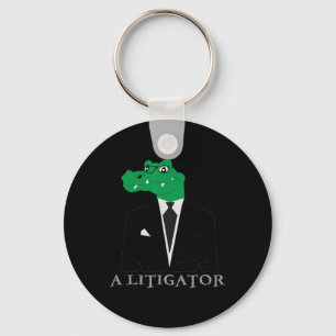 A Litigator Alligator In Suit Funny Lawyer Gift Te Key Ring