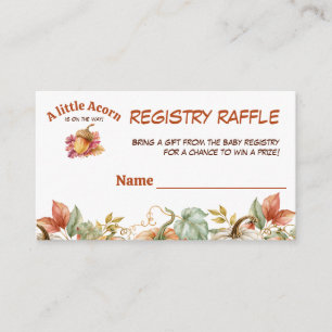 A Little Acorn Fall Baby Shower Registry Raffle Enclosure Card