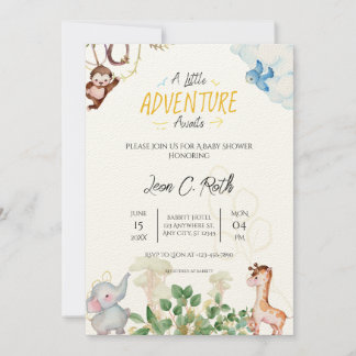 A Little Adventure Awaits Baby Shower Invitation