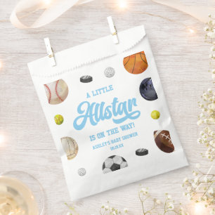 A Little Allstar Is On The Way! Sports Baby Shower Favour Bags