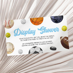 A Little Allstar Sports Baby Shower Display Shower Enclosure Card