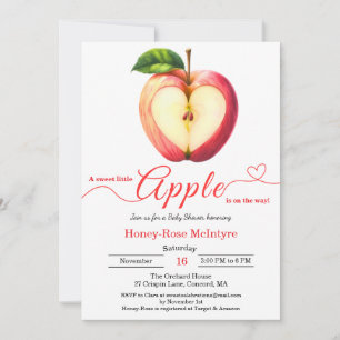 A Little Apple Is On The Way   Fall Baby Shower  Invitation