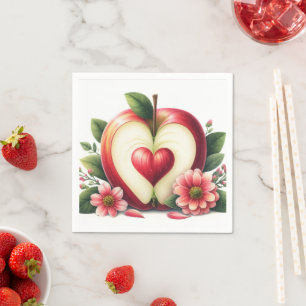 A Little Apple Is On The Way   Fall Baby Shower  Napkin