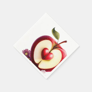 A Little Apple Is On The Way   Fall Baby Shower  Napkin