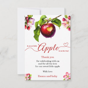 A Little Apple Is On The Way Fall Baby Shower Thank You Card