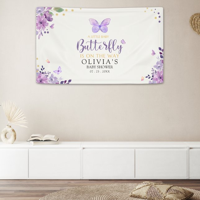A Little Baby Butterfly is on The Way Baby shower Banner (Creator Uploaded)