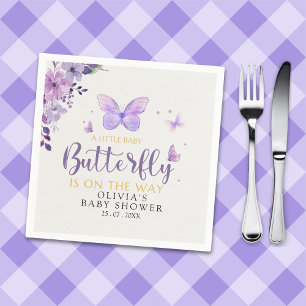 A Little Baby Butterfly is on The Way Baby shower Napkin