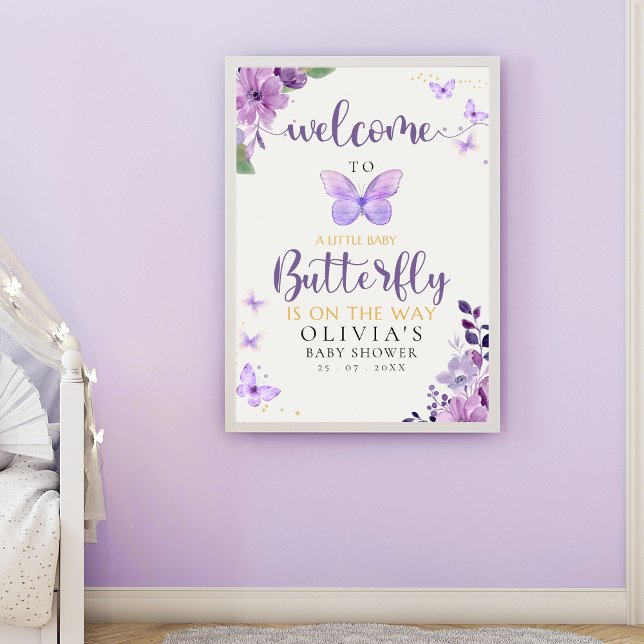 A Little Baby Butterfly is on The Way Baby shower Poster (Creator Uploaded)