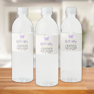 A Little Baby Butterfly is on The Way Baby shower Water Bottle Label