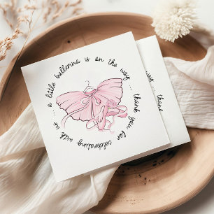 A Little Ballerina is on the Way Pink Ballet Shoes Napkin