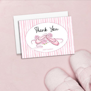 A Little Ballerina is on the Way  Thank You Card