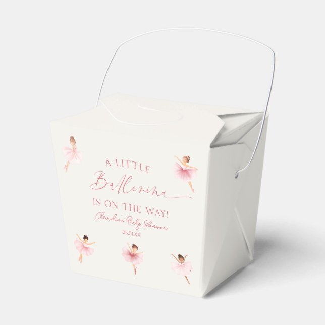 A Little Ballerina Pink Ballet Baby Shower Favour Box (Front Side)