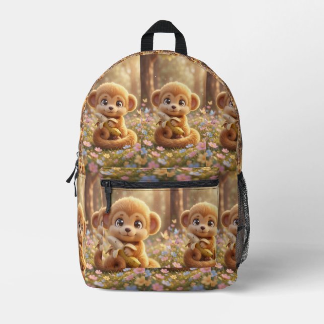 A Little Banana, A Big Adventure Printed Backpack (Front)