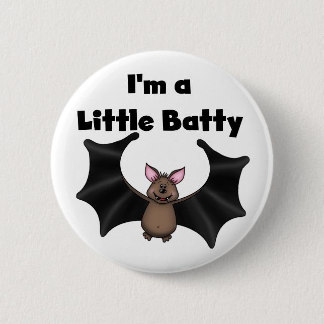 A Little Batty 6 Cm Round Badge (Front)