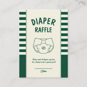 A Little Bean Is Brewing Baby Shower Diaper raffle Enclosure Card
